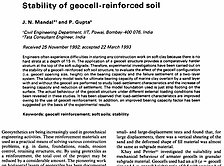 Stability of Geocell - Reinforced Soil